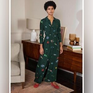 Boden Green Floral Maxi Dress